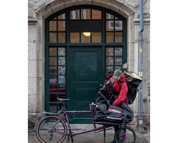 Julelevering med cykelbud