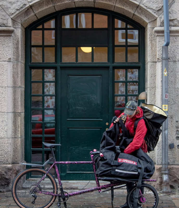 Julelevering med cykelbud